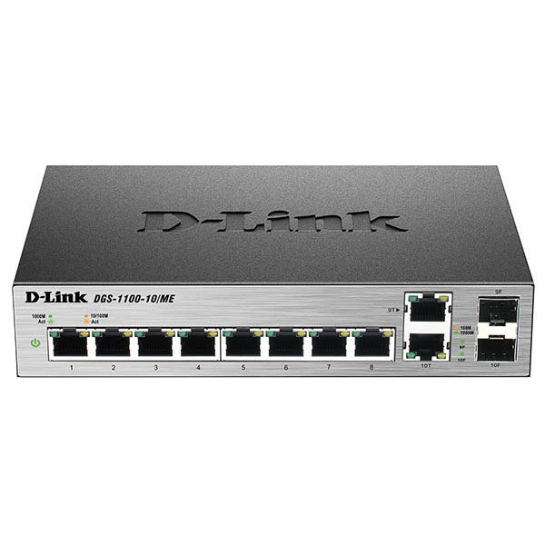D-Link Ethernet PoE Switch, 8 Port Easy Smart Managed Network Gigabit  Wireless Network Internet Desktop or Wall Mount (DGS-1100-08P)